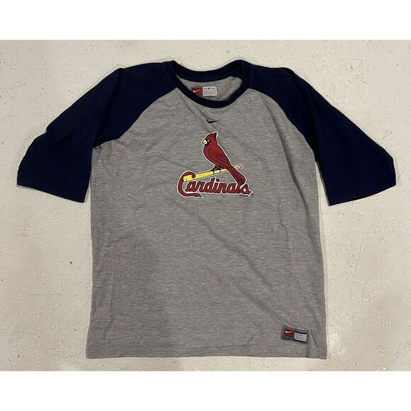 Nike Team St Louis Cardinals Baseball Tee 2009 Mens Large Gray Blue MLB - Picture 1 of 9